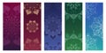 Set of yoga mats with decorative floral mandalas