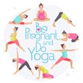 Set of Yoga poses for Pregnant women.