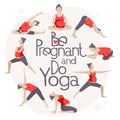 Set of Yoga poses for Pregnant women.