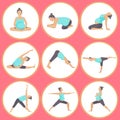 Set of 9 Yoga poses for Pregnant women.