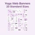 Set of vector yoga web bannes