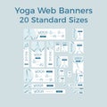 Set of vector yoga web bannes