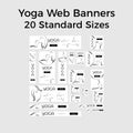 Set of vector yoga web bannes