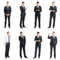 Set of a young businessman isolated on white. Royalty Free Stock Photo