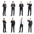 Set of a young handsome businessman isolated on white. Business, career, job, concept. Royalty Free Stock Photo