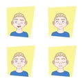 Set Of Young Man Different Facial Expressions Guy Emotions Collection Royalty Free Stock Photo