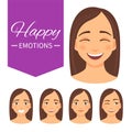 Set of happy emotions Royalty Free Stock Photo