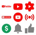 Set YouTube icons vector