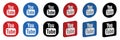 Set of YouTube logo icons