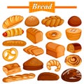 Set of yummy assorted Bread and Bakery Food item Royalty Free Stock Photo