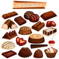 Set of yummy assorted Chocolate Food dessert Royalty Free Stock Photo