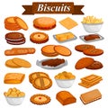 Set of yummy assorted Cookies and Biscuit Food dessert Royalty Free Stock Photo