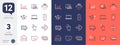 Set of Yummy smile, Verified internet and Photo edit line icons. For design. Vector