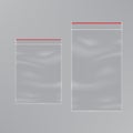 Set of Ziplock empty plastic pacakging bag