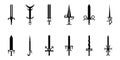 Set of Zodiac Swords Icon. Zodiacal Weapon Collection. Vector illustration for Your Design, Web.