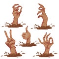 Set of zombie hands for Halloween Party. Vector Royalty Free Stock Photo