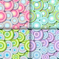 Set ÃÂ·ÃÂ° semless geometric patterns of colourful circles.