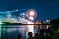 Setagaya-ku,Tama River fireworks display and the Tama River Royalty Free Stock Photo