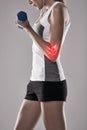 Setbacks are temporary. Studio shot of an athlete with an injury highlighted in glowing red.