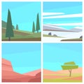 Set of low poly landscapes