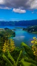 Sete Cidades at Lake Azul on the island Sao Miguel Azores