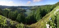 Sete Cidades Lakes Panorama Royalty Free Stock Photo