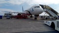 \'Sete Cidades\' SATA Air Acores CS-TSG Airbus A321 on a tarmac of Ponta Delgada Airport, Sao Miguel, Azores, Portugal