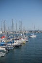 Sailboat leaving port in Sete