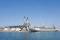 Cargo boat in Sete Harbor in the south of France Royalty Free Stock Photo