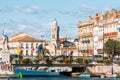 SETE, FRANCE - SEPTEMBER 10, 2017: View of the royal canal in Sete. Copy space for text. Royalty Free Stock Photo