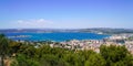 Sete panoramic view from Mont Saint Clair waterfront of city harbor in Languedoc-Roussillon South France Royalty Free Stock Photo