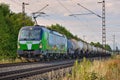 SETG train with tank wagons of the 193 series passing through Thuengersheim