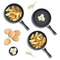 Seth, golden pan-fried potatoes, crispy buttered potatoes with rosemary and butter