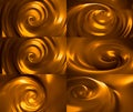 Seth Pack, a collection of sweet, delicious, caramel, chocolate background. 3d illustration, 3d rendering
