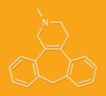 Setiptiline also known as teciptiline antidepressant drug molecule. Skeletal formula. Royalty Free Stock Photo