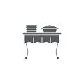 Setout buffet service vector icon symbol isolated on white background Royalty Free Stock Photo