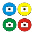 4 sets of camera designs for website icons, print media Royalty Free Stock Photo