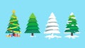 Sets of Christmas trees design art Royalty Free Stock Photo