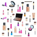 Sets of cosmetics on isolated background.