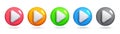 Sets of 3d realistic play buttons. Colourful play buttons for modern style and designs.