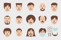 14 sets of illustration of male hairstyles + mask and glasses