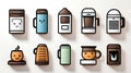 10 sets of line-style household appliance icons. Royalty Free Stock Photo