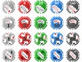 4 Sets of Poker Chips - 5 Pieces Each Royalty Free Stock Photo