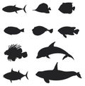 Sets of silhouette Fishes 2
