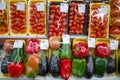 Sets of vegetables packed in plastic package in supermarket