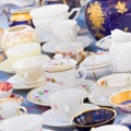 Sets of vintage china cups.