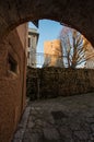 Settefrati at sunset, medieval tower, Ciociaria, Valle di Comino, Frosinone