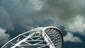 Settimia Spizzichino Bridge on the Rome-Lido railway viaduct. Metal arch bridge built by the company Cimolai S.p.a., between 2009 Royalty Free Stock Photo