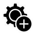 Setting add glyphs icon Royalty Free Stock Photo