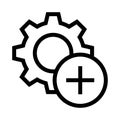 Setting add vector line icon Royalty Free Stock Photo